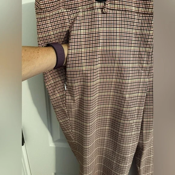 Lane Bryant Signature Fit 4-Season Ankle Pants Berry Plaid Stretch Plus Size 22 - Picture 7 of 14